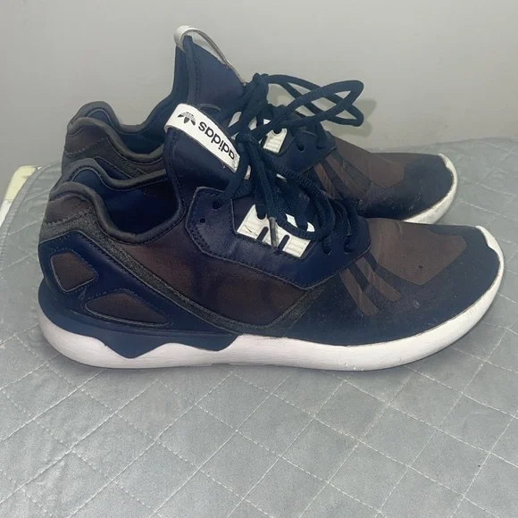 Adidas Original Tubular Runner Men's Size US 10 Sneakers Navy/White - Picture 3 of 6
